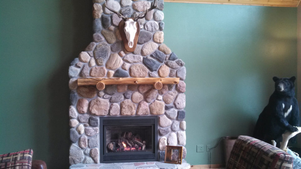 Stone Fireplace by Wilkening Fireplace of Walker, MN