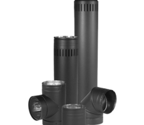 SECURITY WOOD CHIMNEY DOUBLE WALL BLACK SECURITY WOOD CHIMNEY DOUBLE WALL BLACK